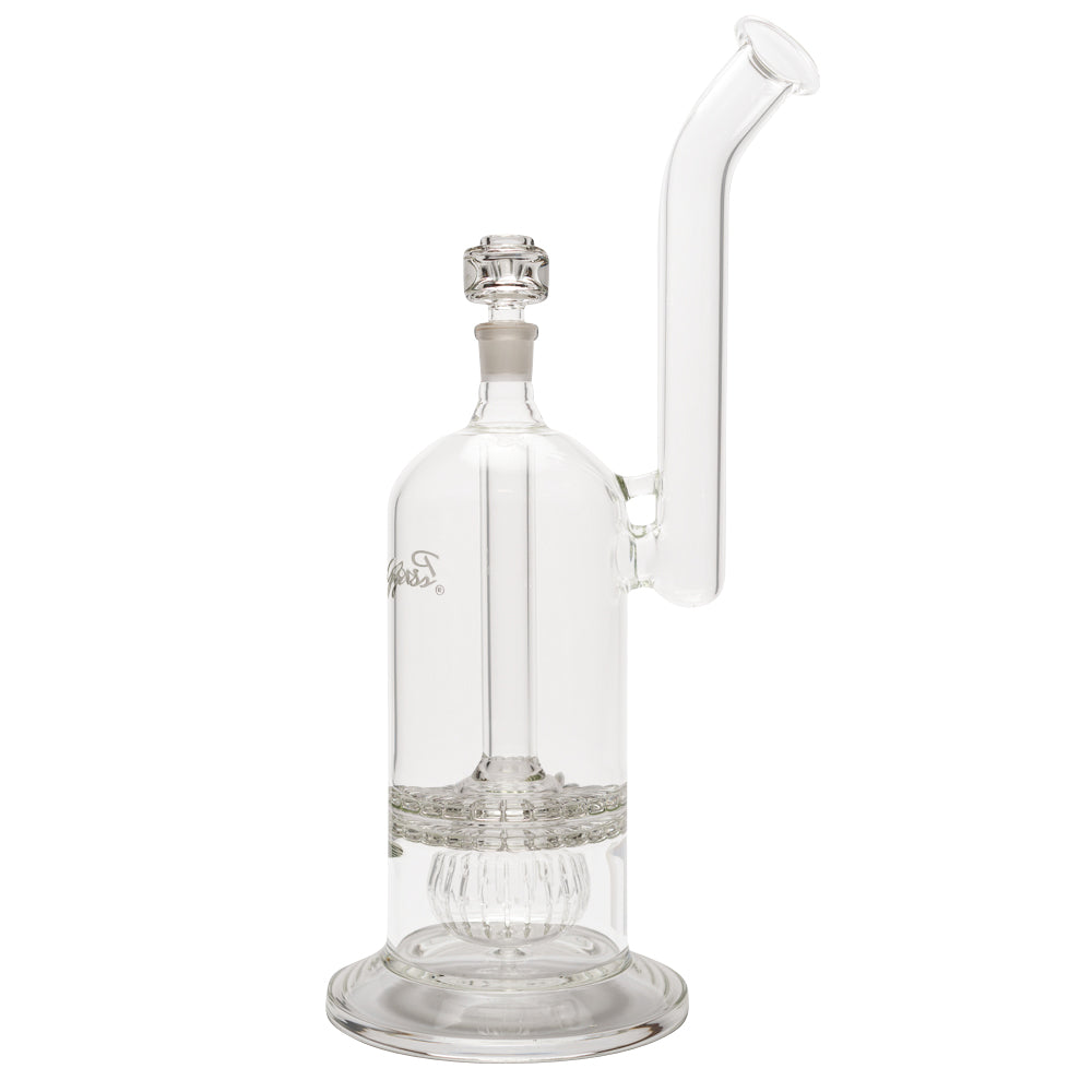 Pure Glass 18" 110mm Torus XL (2 Disc w/ Ball Perc) Trumpet Bubbler Female19mm